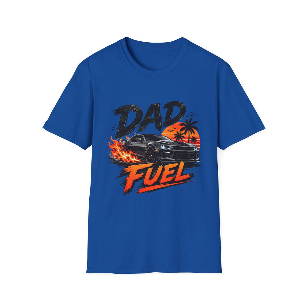 Dad Fuel T-Shirt | Muscle Car Flaming Sunset Dad Shirt