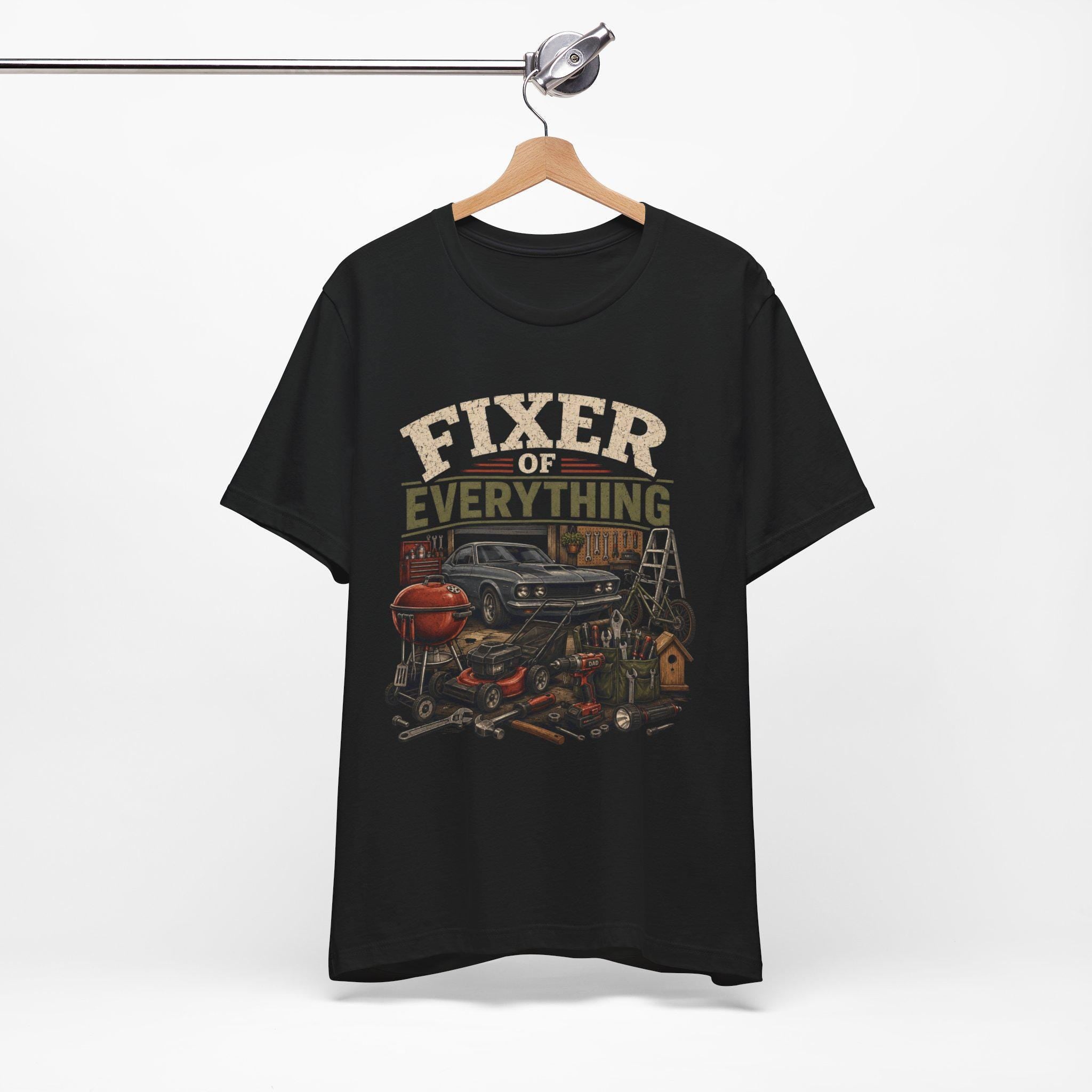 Fixer of Everything T-Shirt | Vintage Garage Tools Car Ladder Grill