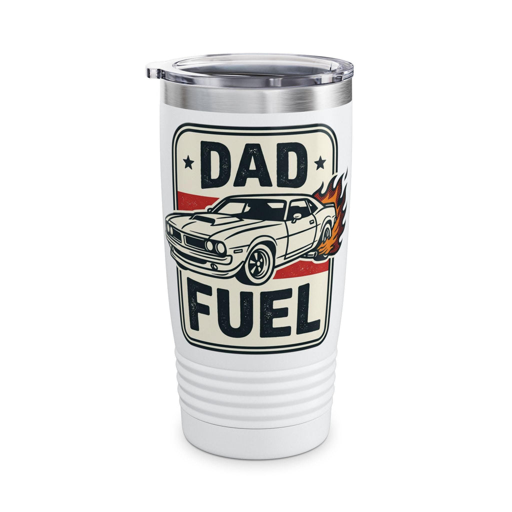 Dad Fuel Muscle Car Tumbler, 20oz Stainless Steel Travel Cup | Retro Car Graphic