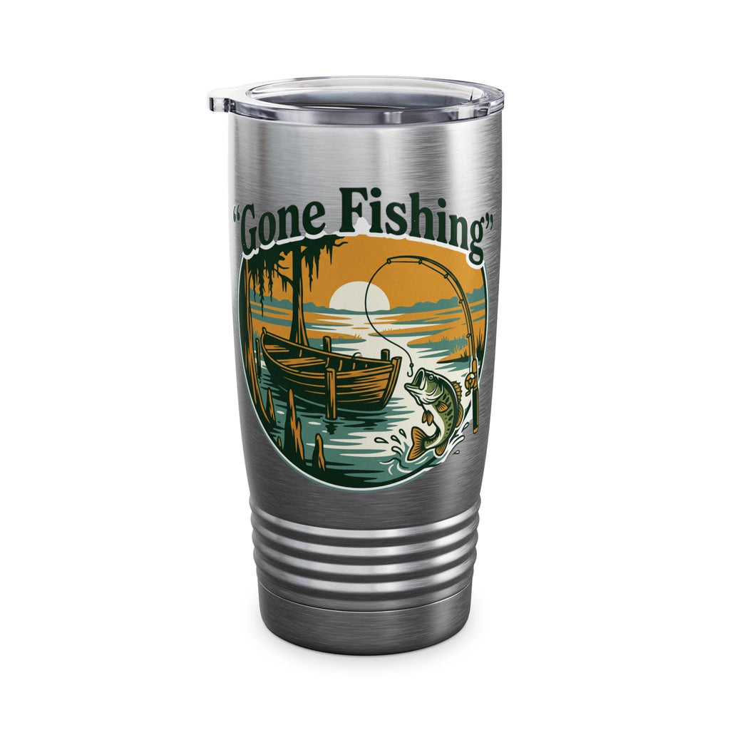 Gone Fishing Ringneck Tumbler, 20oz | Fishing Lake Scene Insulated Travel Cup