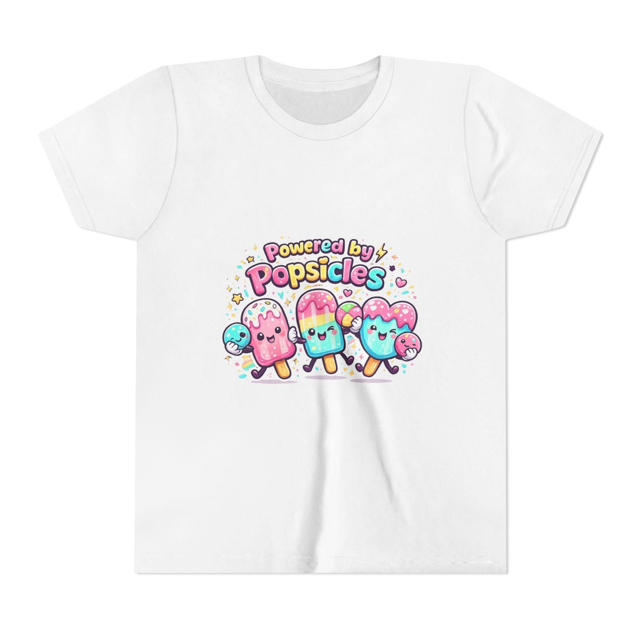 Powered by Popsicles Youth Tee | Cute Kawaii Ice Pop Characters