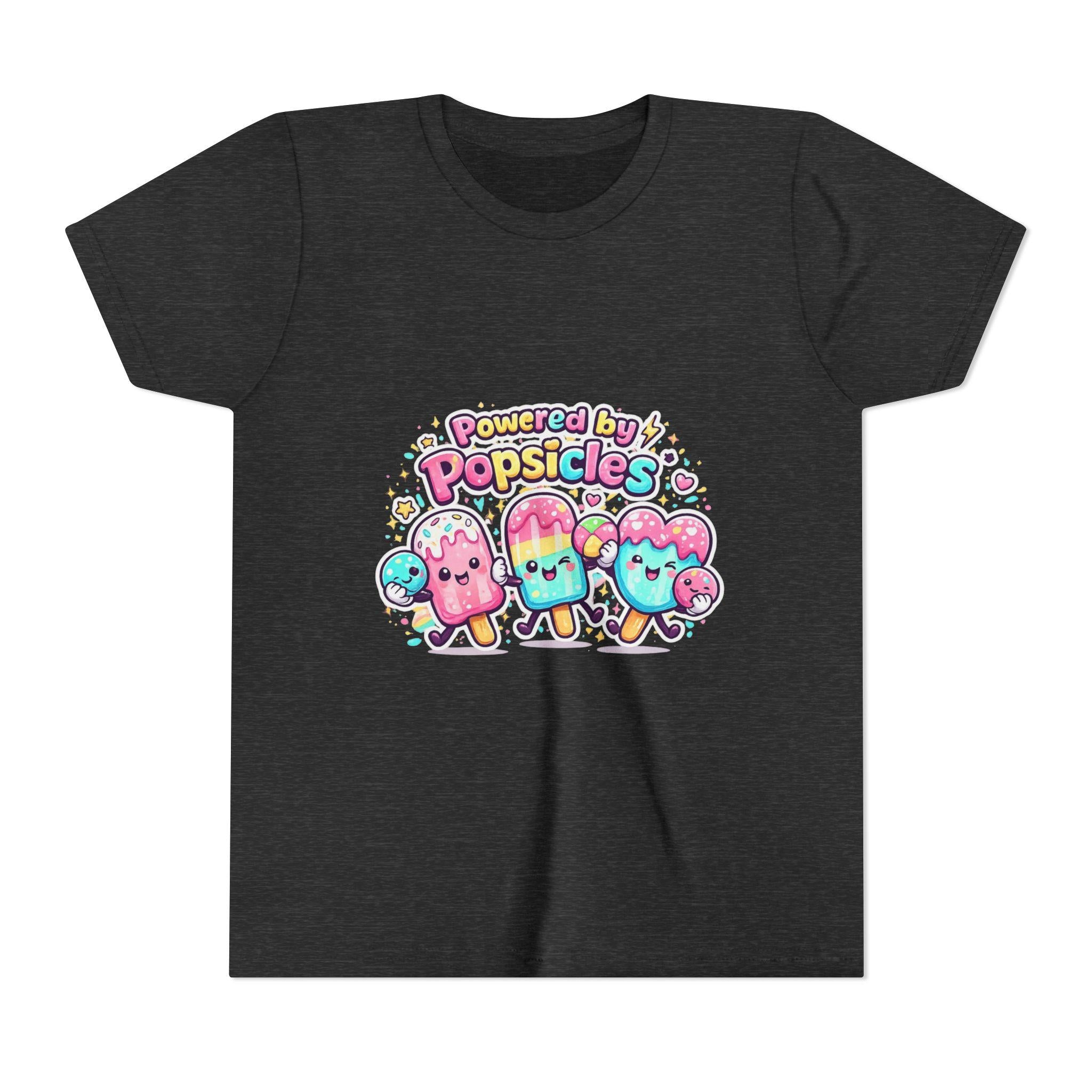 Powered by Popsicles Youth Tee | Cute Kawaii Ice Pop Characters