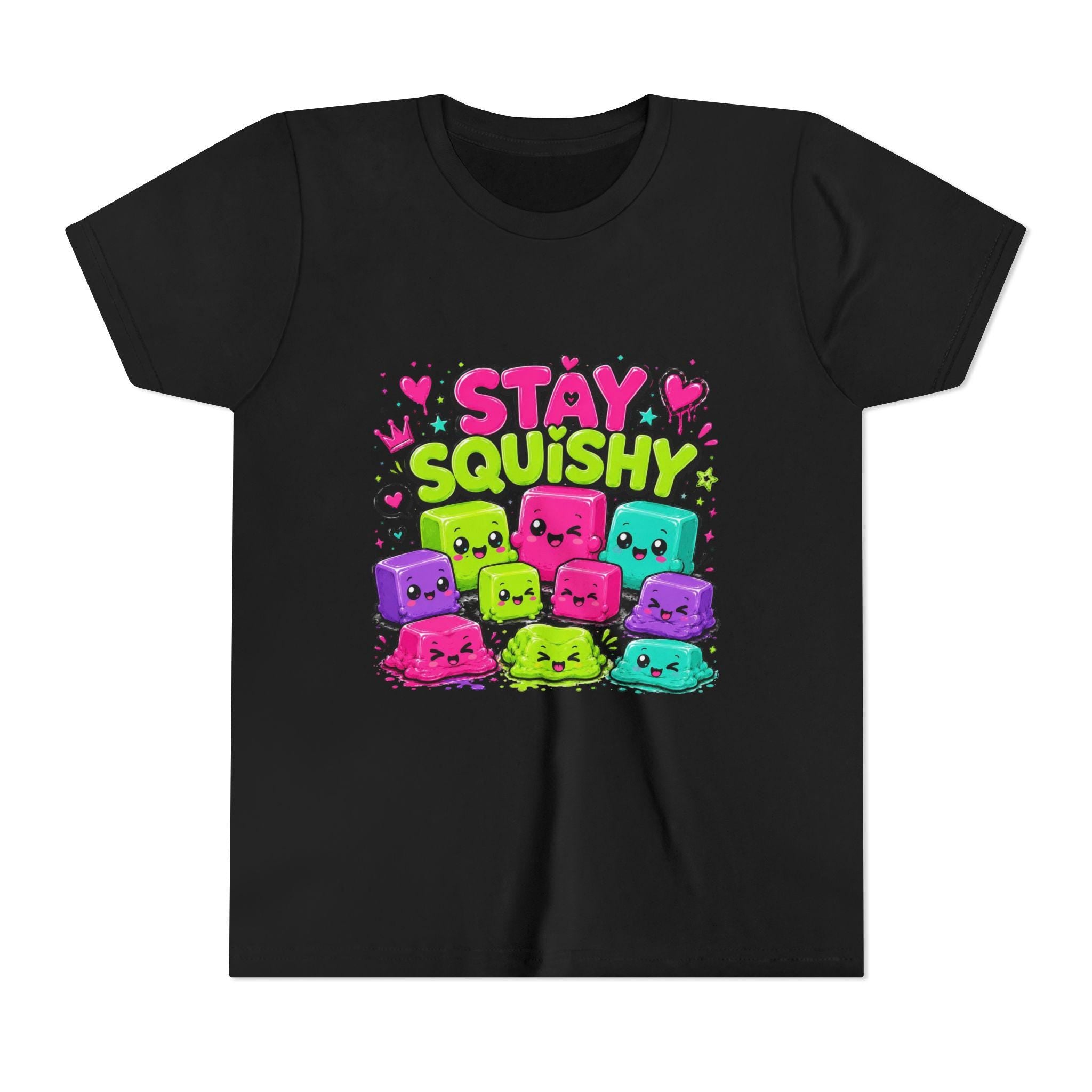 Stay Squishy Cute Slime Characters Youth Tee | Colorful Kawaii Graphic