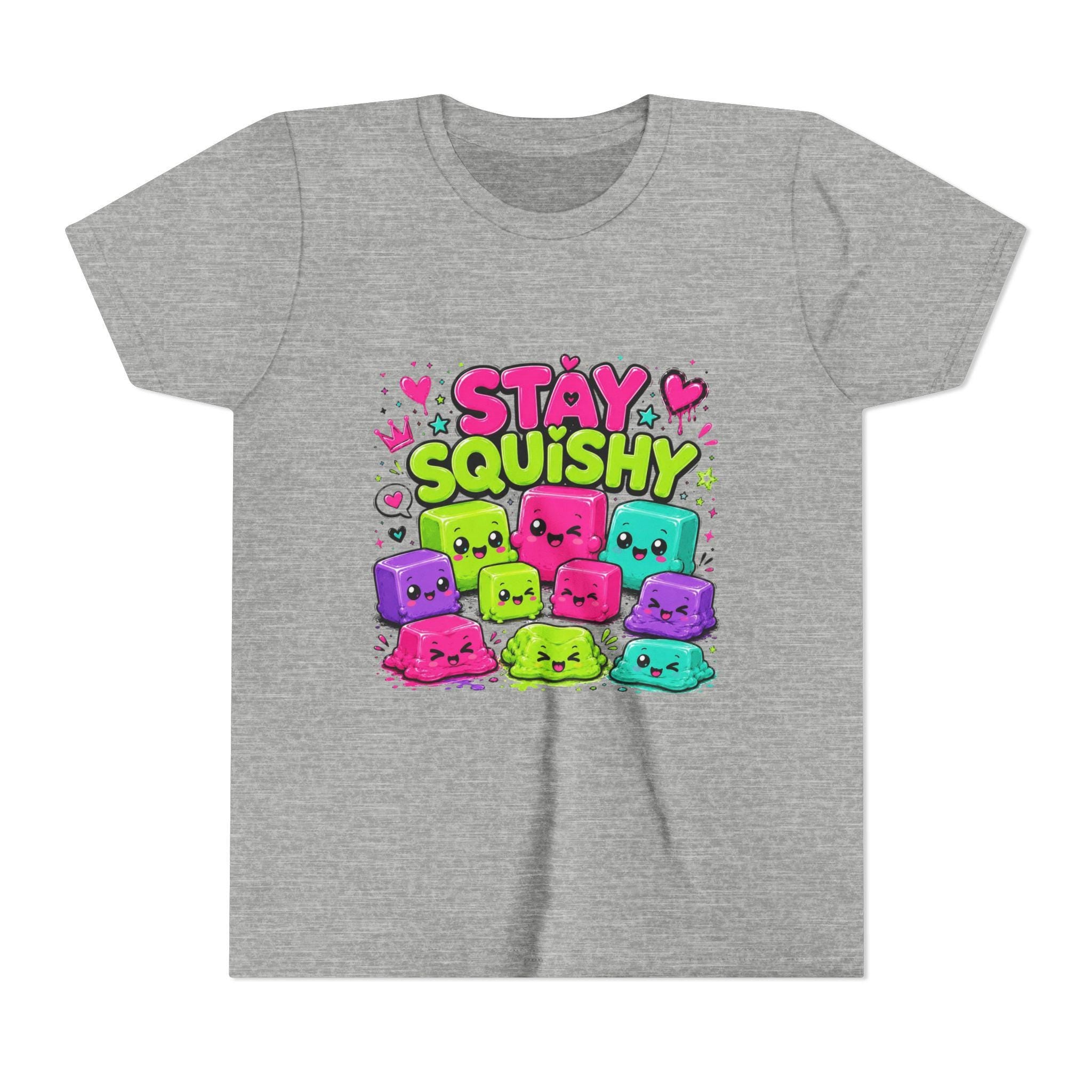 Stay Squishy Cute Slime Characters Youth Tee | Colorful Kawaii Graphic