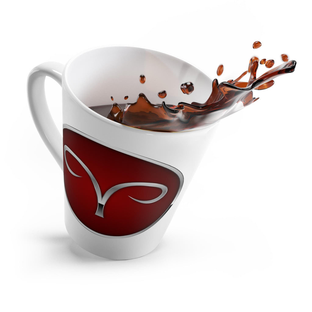 Aries Zodiac Symbol Latte Mug | Red Horoscope Coffee Cup