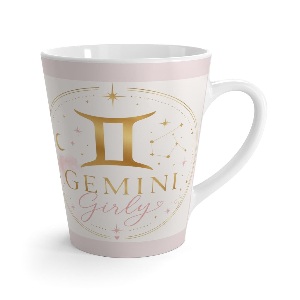 Gemini Zodiac Latte Mug | Astrology Sign, Pink Gold Celestial Design