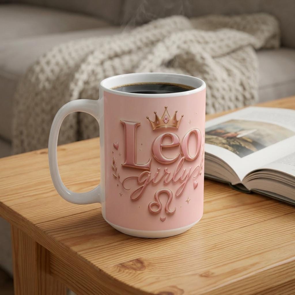 Leo girly Zodiac Mug | Pink Leo Astrology Coffee Cup