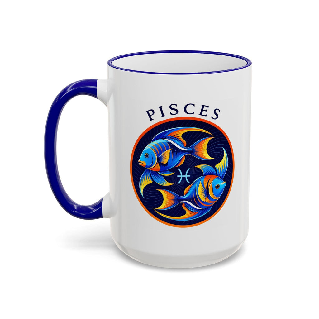 Pisces Fish Zodiac Illustration Mug | Accent Rim & Handle