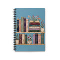 Stack of Vintage Books Notebook | Spiral Ruled Journal, Floral Bookshelf Design