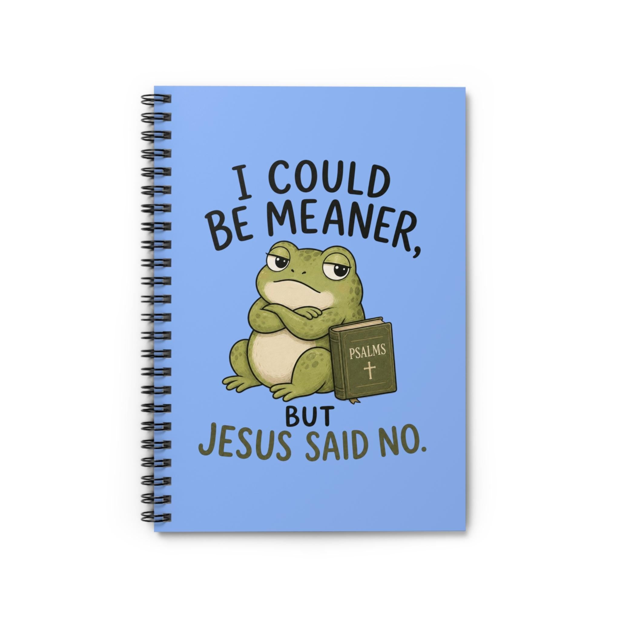 I Could Be Meaner Frog, Spiral Notebook | Christian Psalms Journal