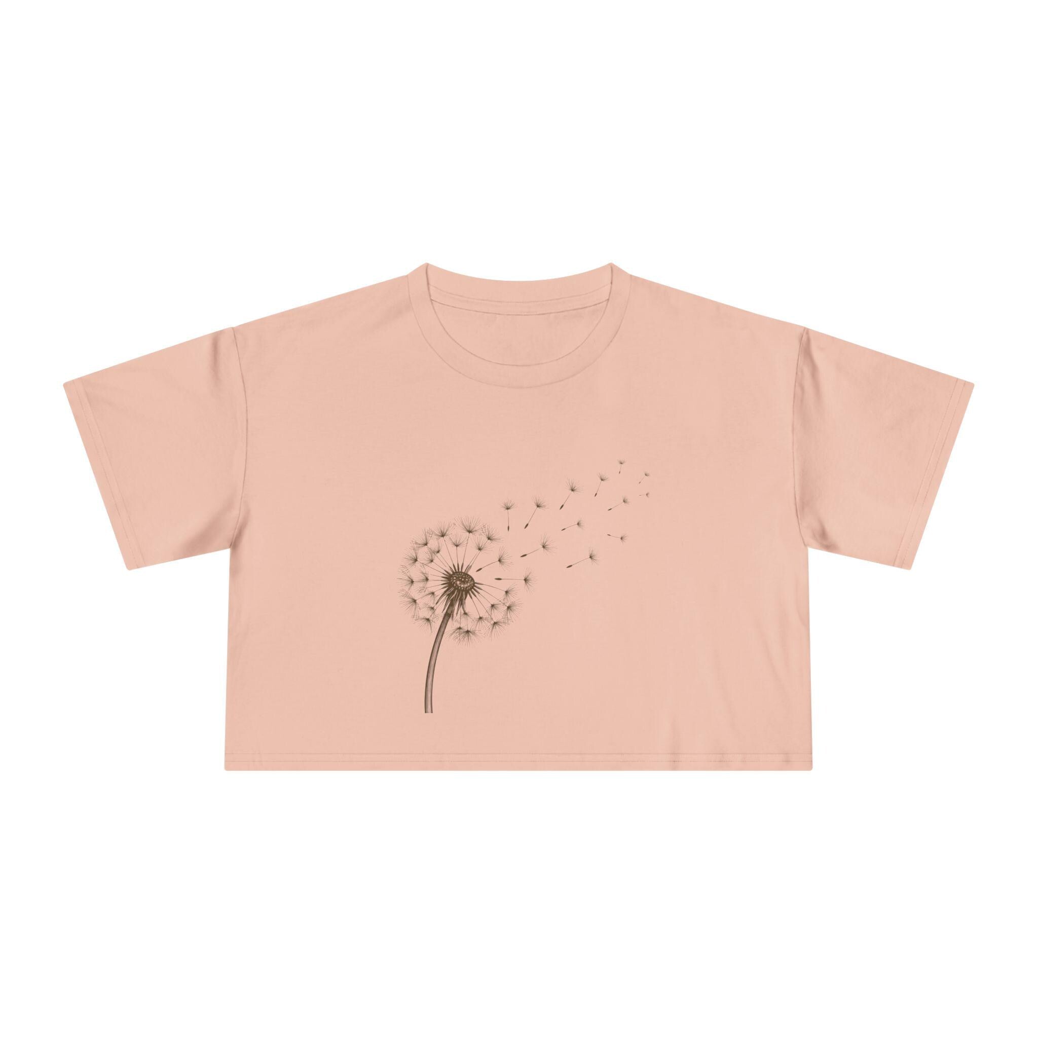Dandelion Puff Crop Tee | Simple Botanical Illustration