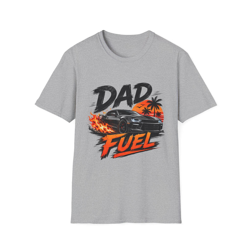 Dad Fuel T-Shirt | Muscle Car Flaming Sunset Dad Shirt