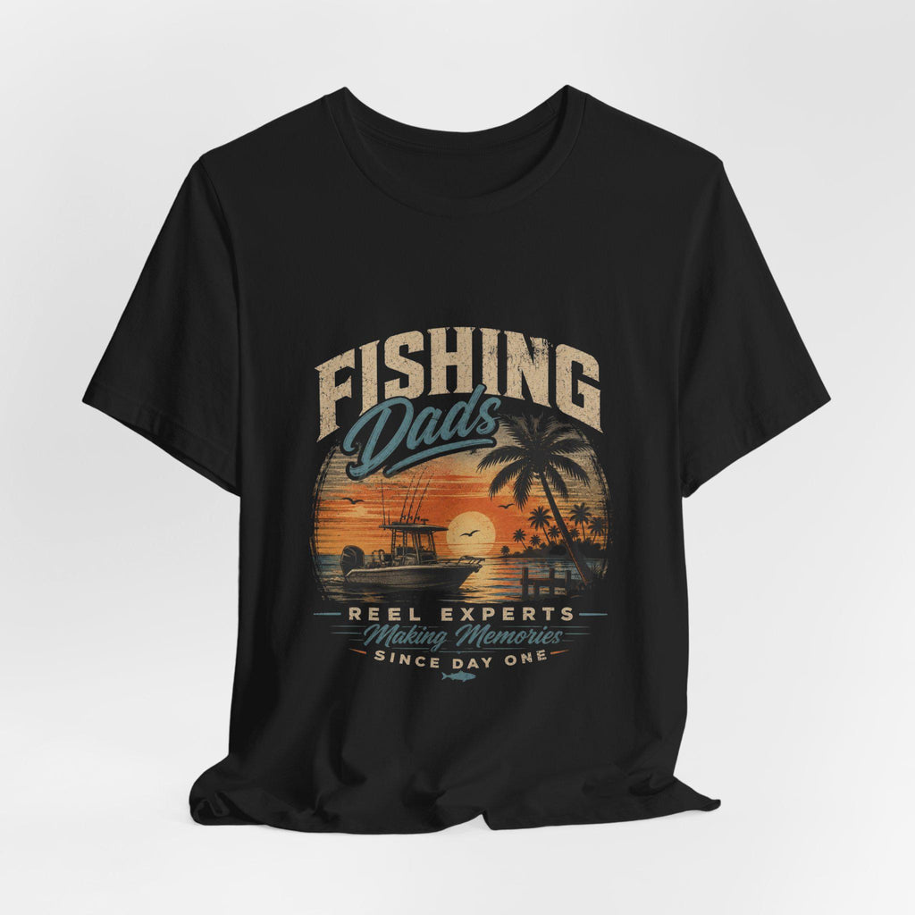 Fishing Dads Sunset Graphic Tee | Fishing Shirt, Palm Tree Beach Design
