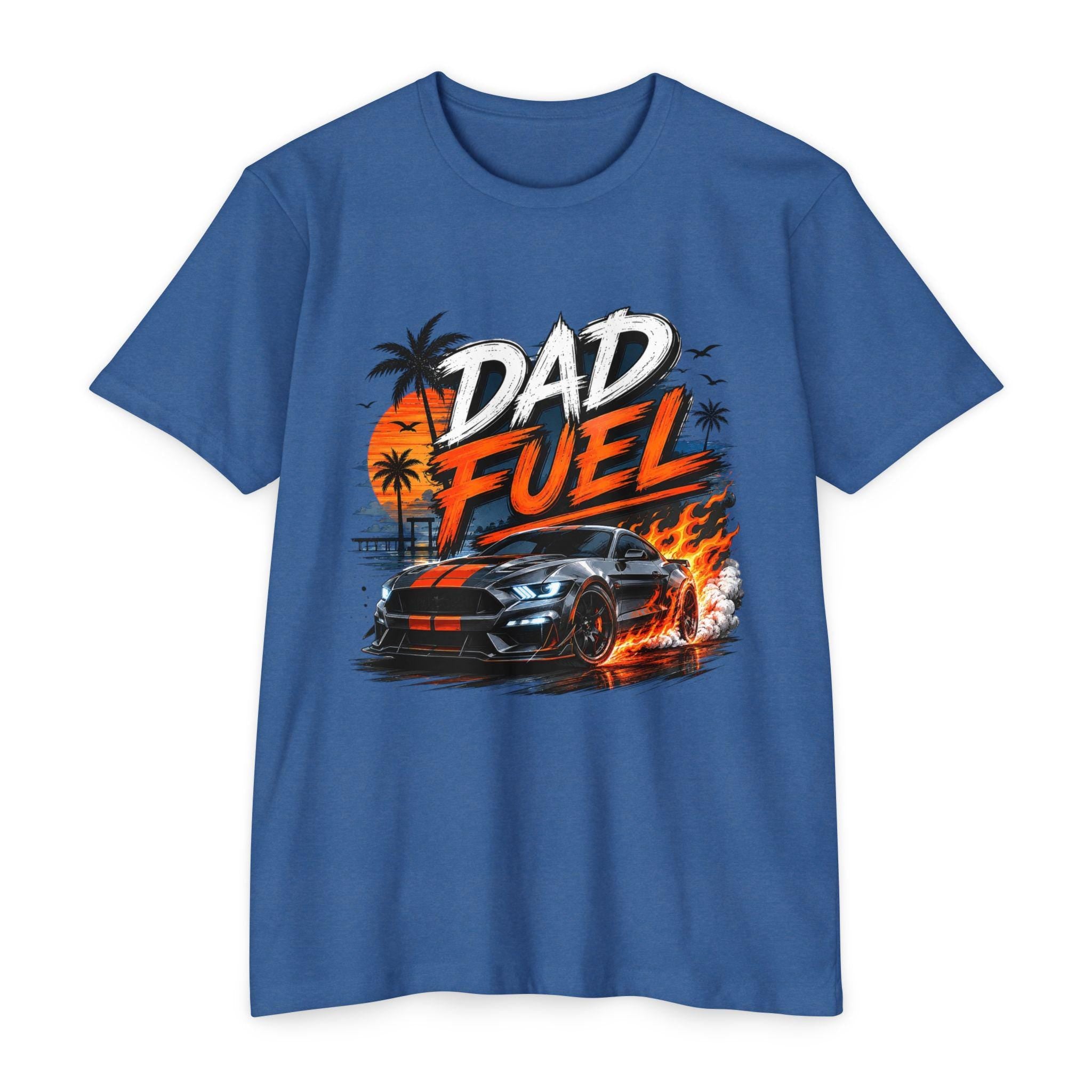 Dad Fuel Car Graphic T-Shirt | Muscle Car Flames, Palm Beach Racing
