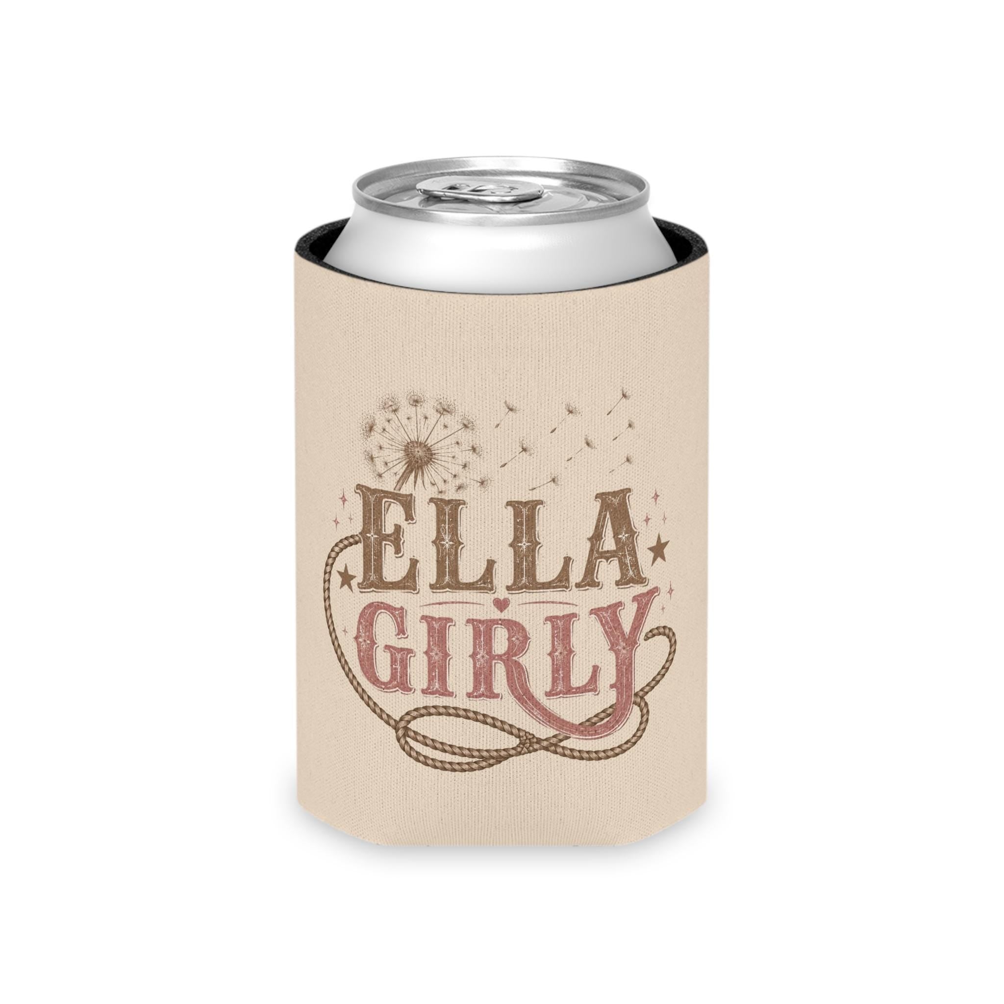 Ella Girly Can Cooler | Dandelion, Rope, Retro Western Typography