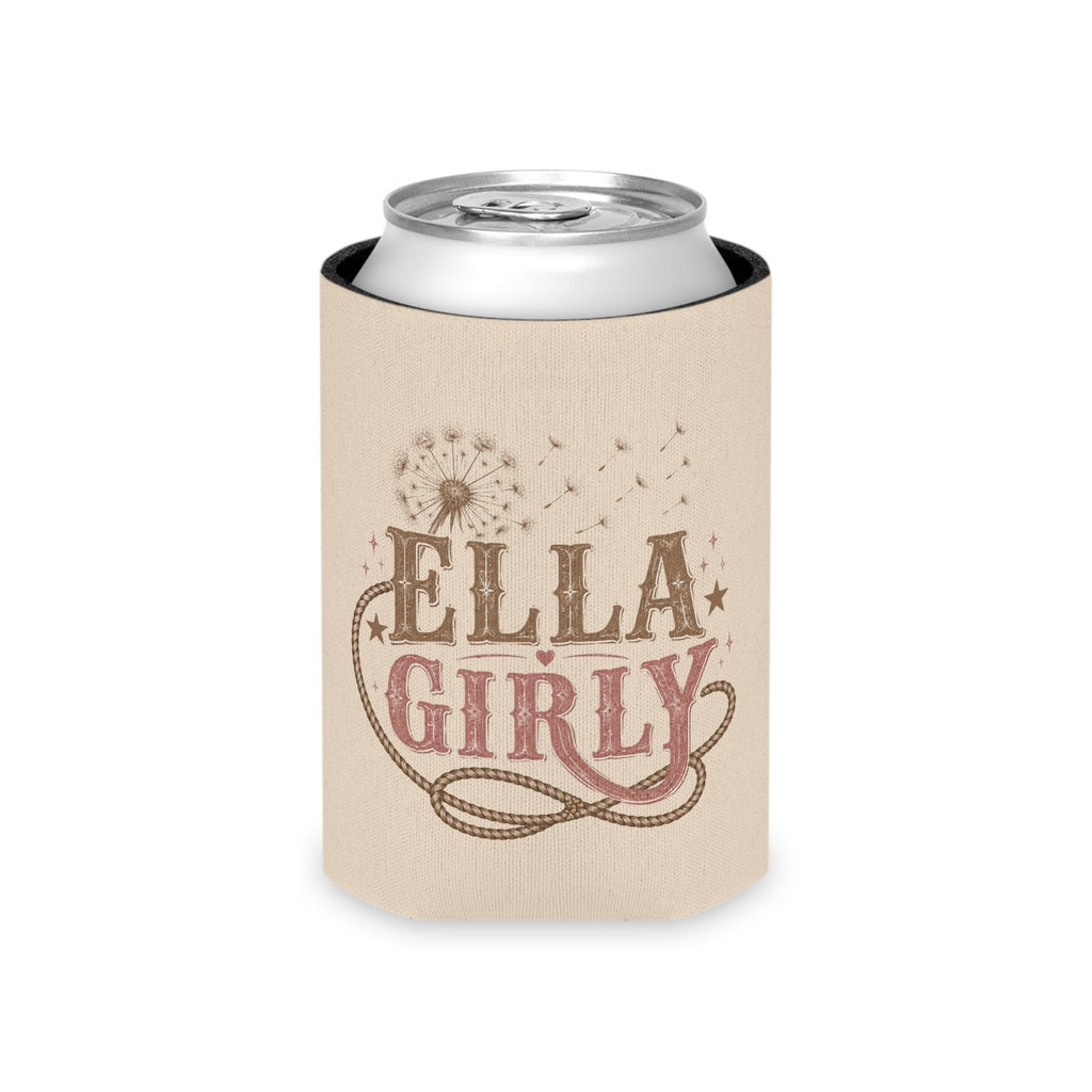Ella Girly Can Cooler, Dandelion Drink Sleeve, Beer Koozie, Gift for Country Music Lovers