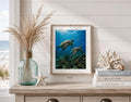 Sea Turtle Wall Art, Coastal Ocean Decor, Tropical Marine Artwork (Digital Download)