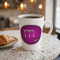 Scorpio Zodiac Symbol Latte Mug | Purple Astrology Coffee Cup