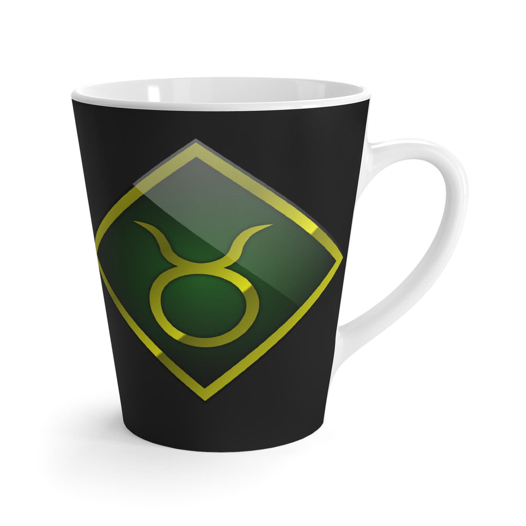 Taurus Zodiac Symbol Latte Mug | Green Gold Astrological Coffee Cup