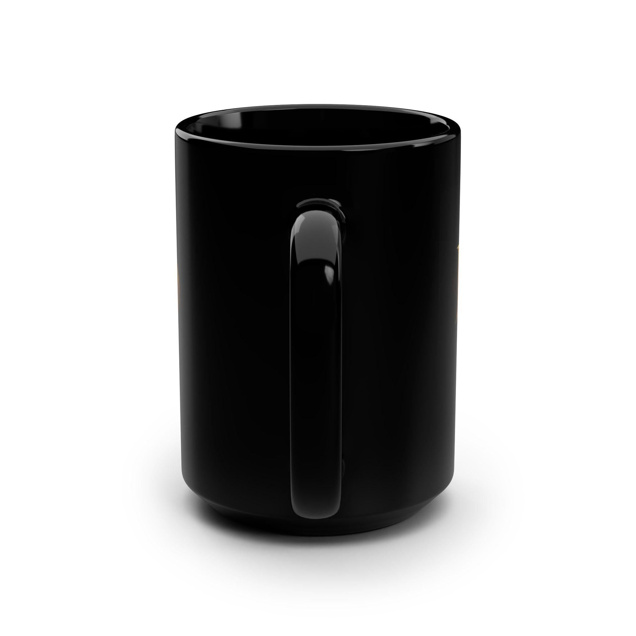 Leo Zodiac Gold Script Mug | Black Ceramic 15oz