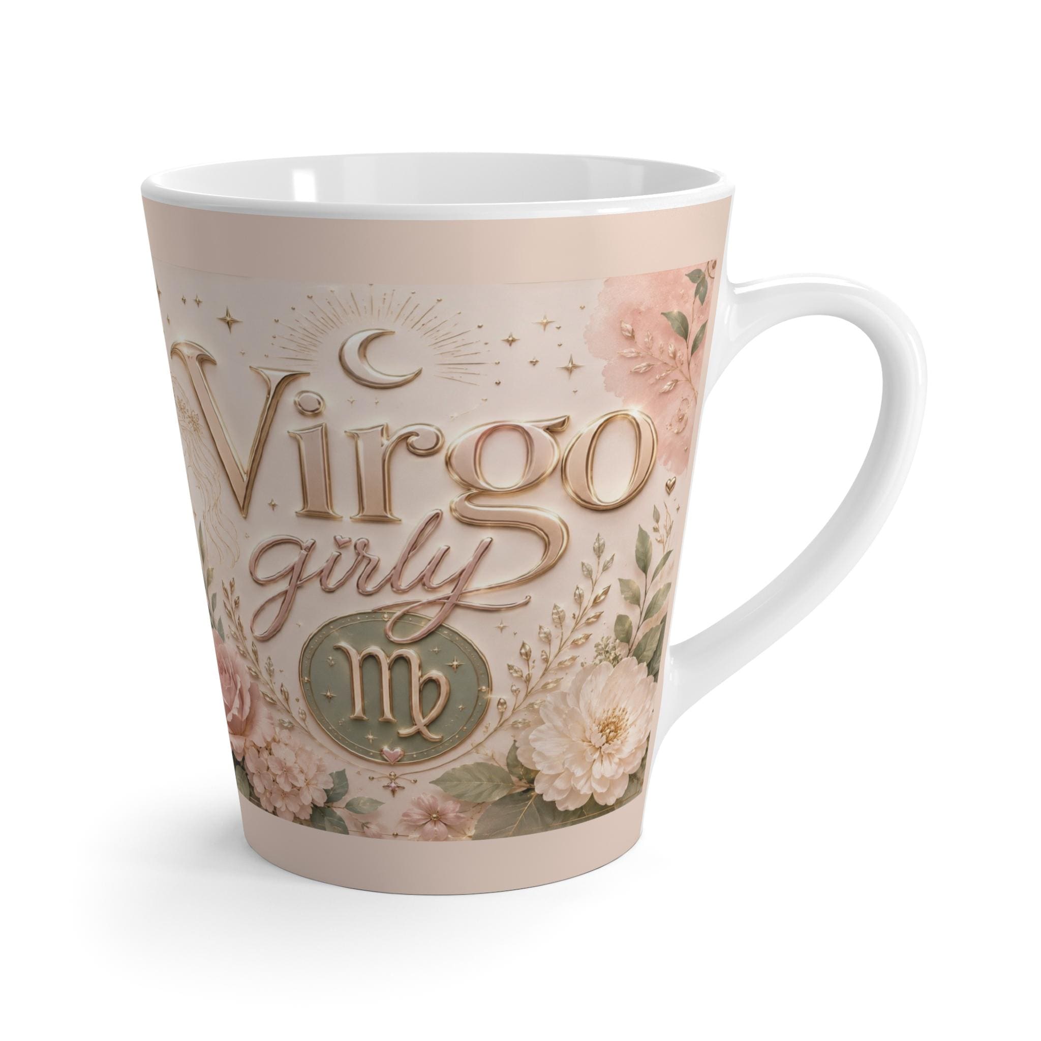 Virgo Girly Latte Mug | Zodiac Floral Astrology Ceramic Cup