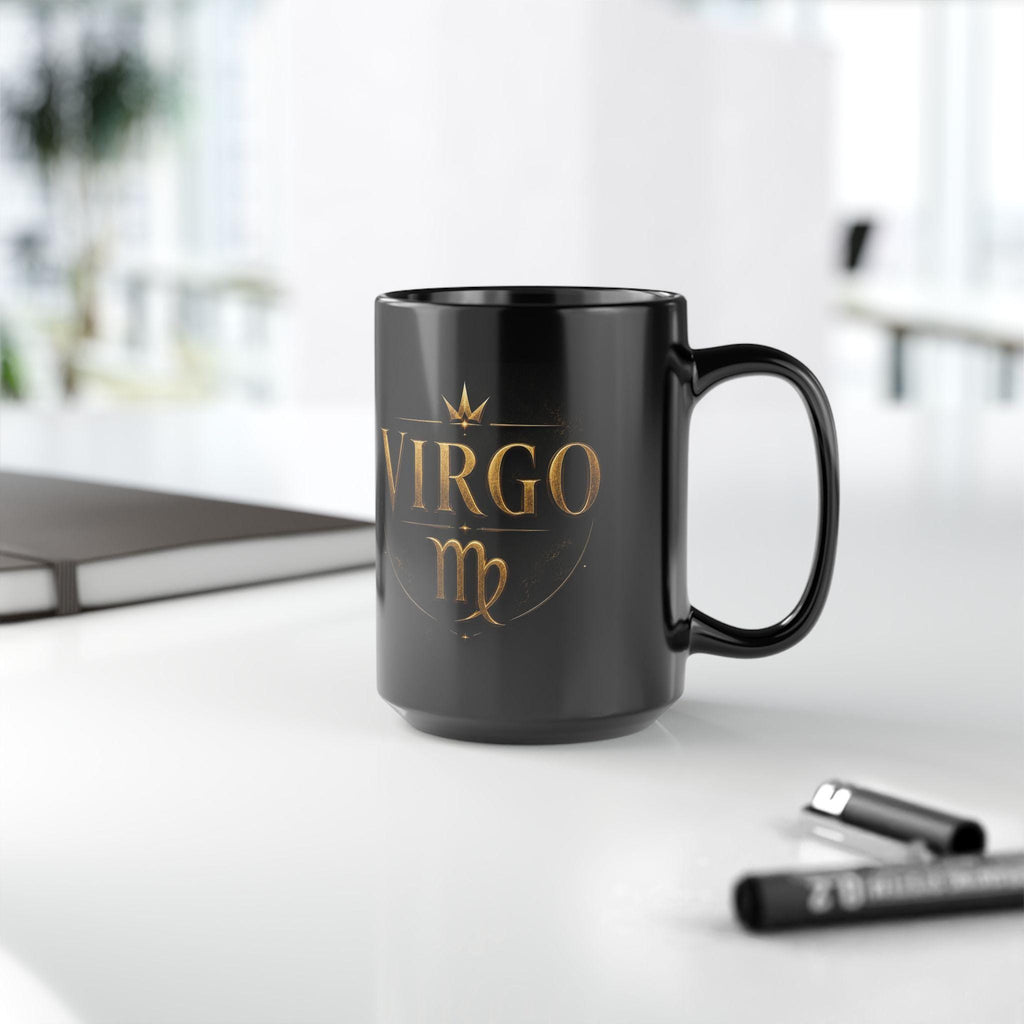 Virgo Zodiac Emblem Mug | Black 15oz