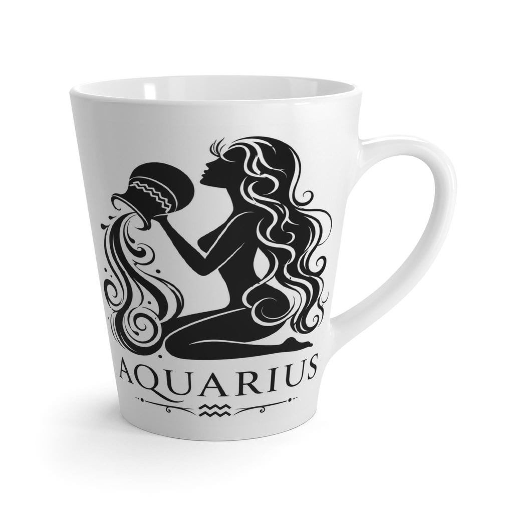 Aquarius Zodiac Silhouette Latte Mug | Astrology Coffee Cup
