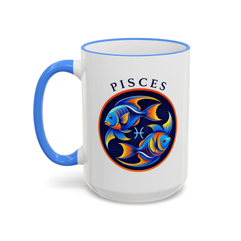 Pisces Fish Zodiac Illustration Mug | Accent Rim & Handle