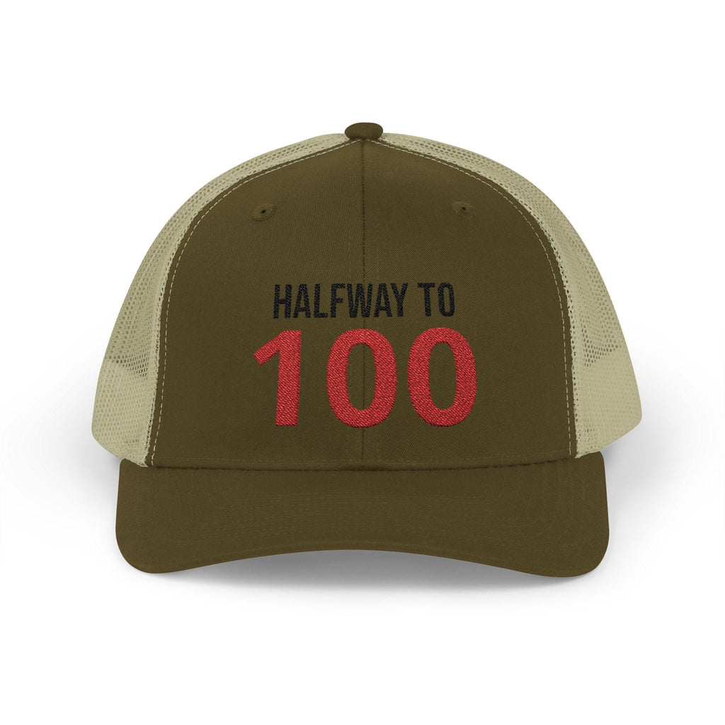 Halfway to 100 Snapback Cap | Milestone Birthday Trucker Hat