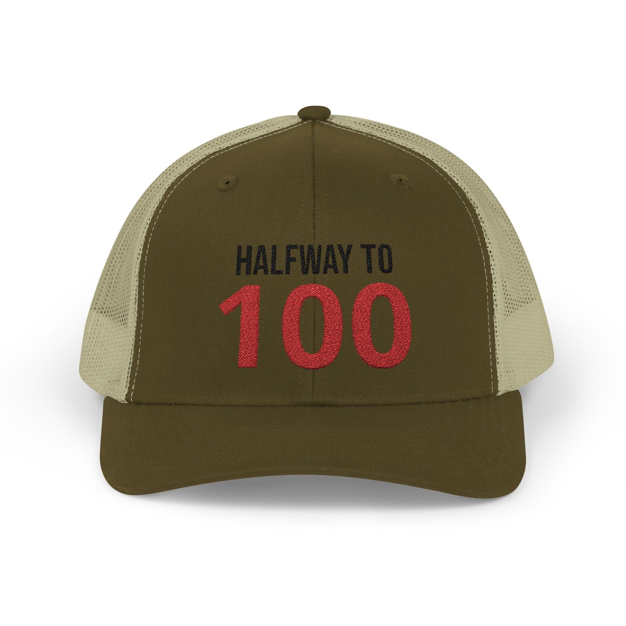 Halfway to 100 Snapback Cap | Milestone Birthday Trucker Hat