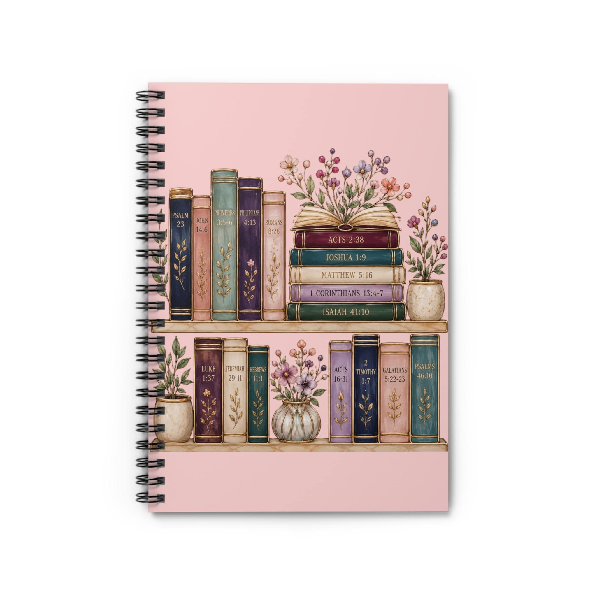 Floral Vintage Books Notebook | Spiral Ruled Journal