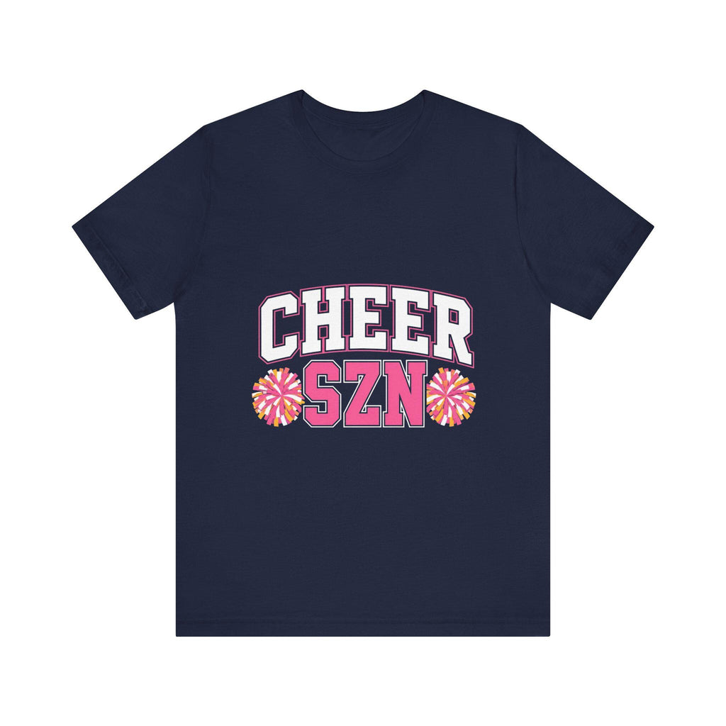 Cheer SZN T-Shirt | Pom Poms, Pink Lettering, Cheerleading Shirt