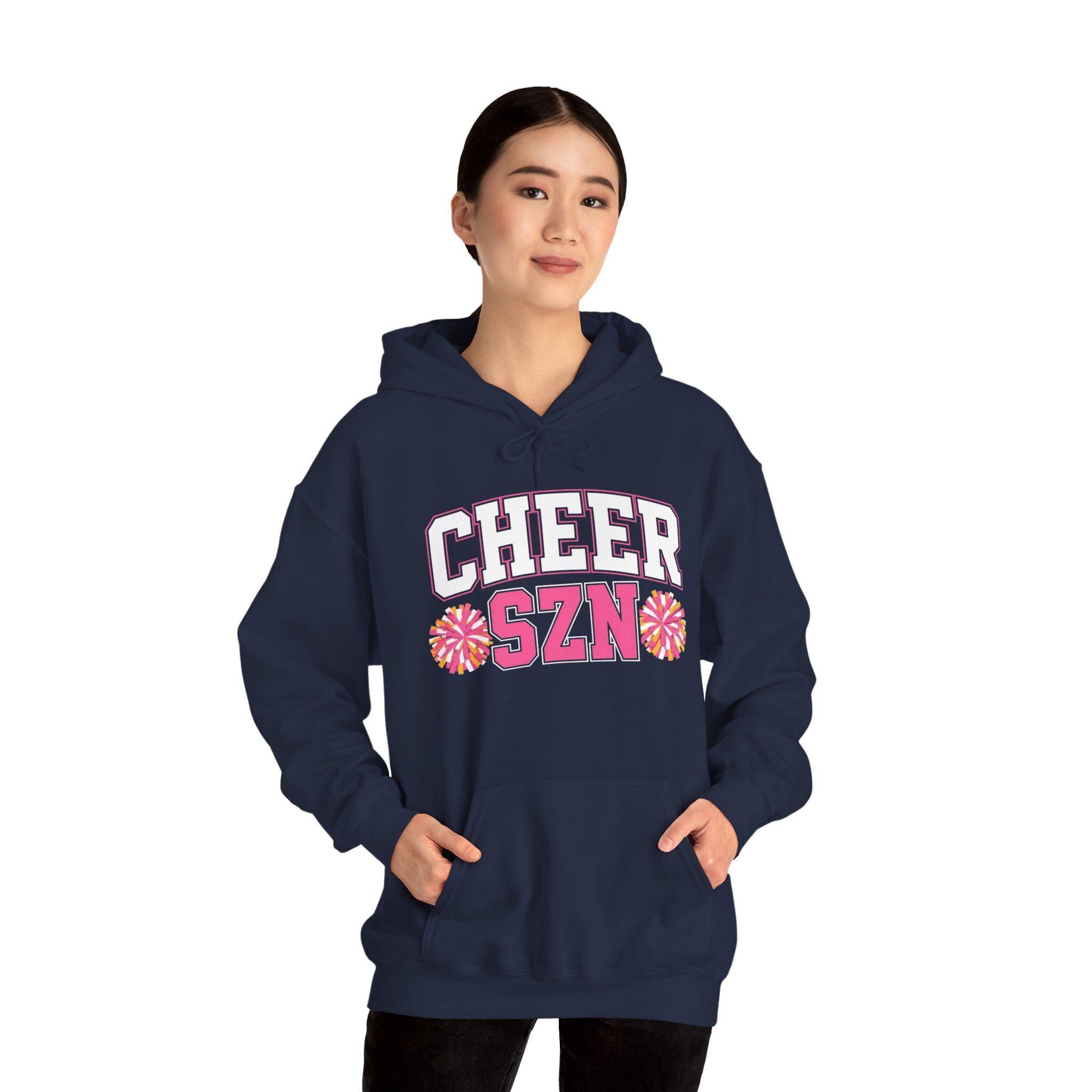 CHEER SZN Hoodie | Cheerleading Pom Pom Design, Athletic Spirit