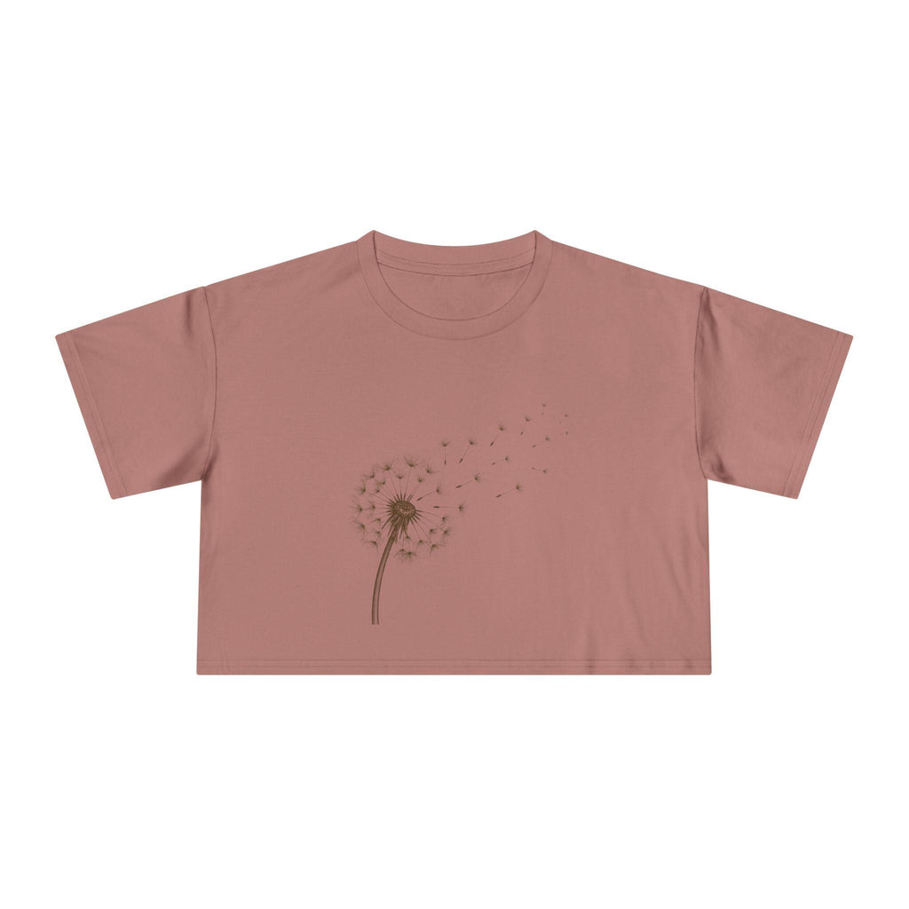 Dandelion Puff Crop Tee | Simple Botanical Illustration