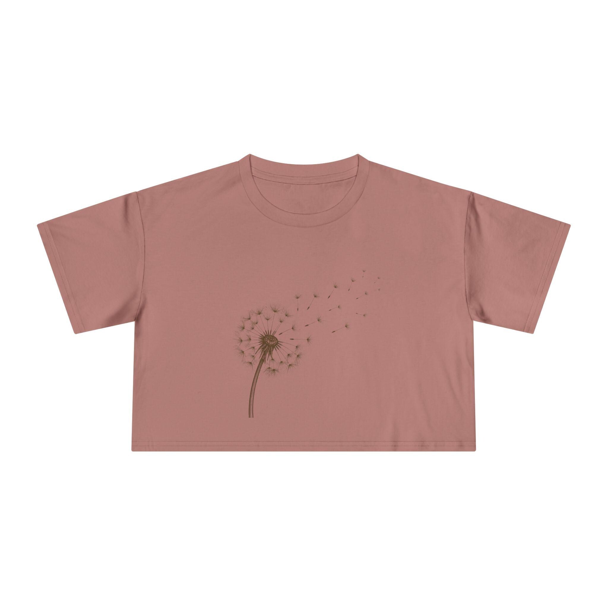 Dandelion Puff Crop Tee | Simple Botanical Illustration