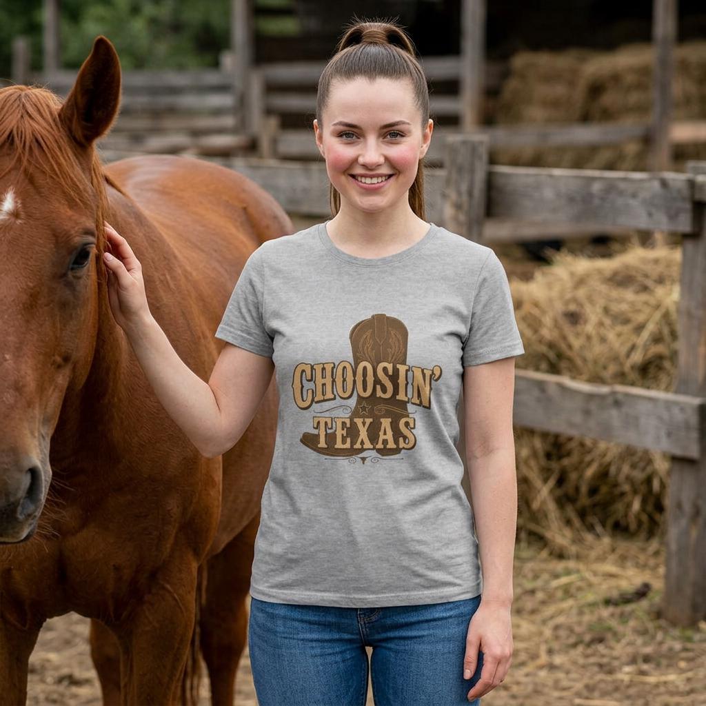 Choosin' Texas Cowboy Boot T-Shirt | Western Texas Pride