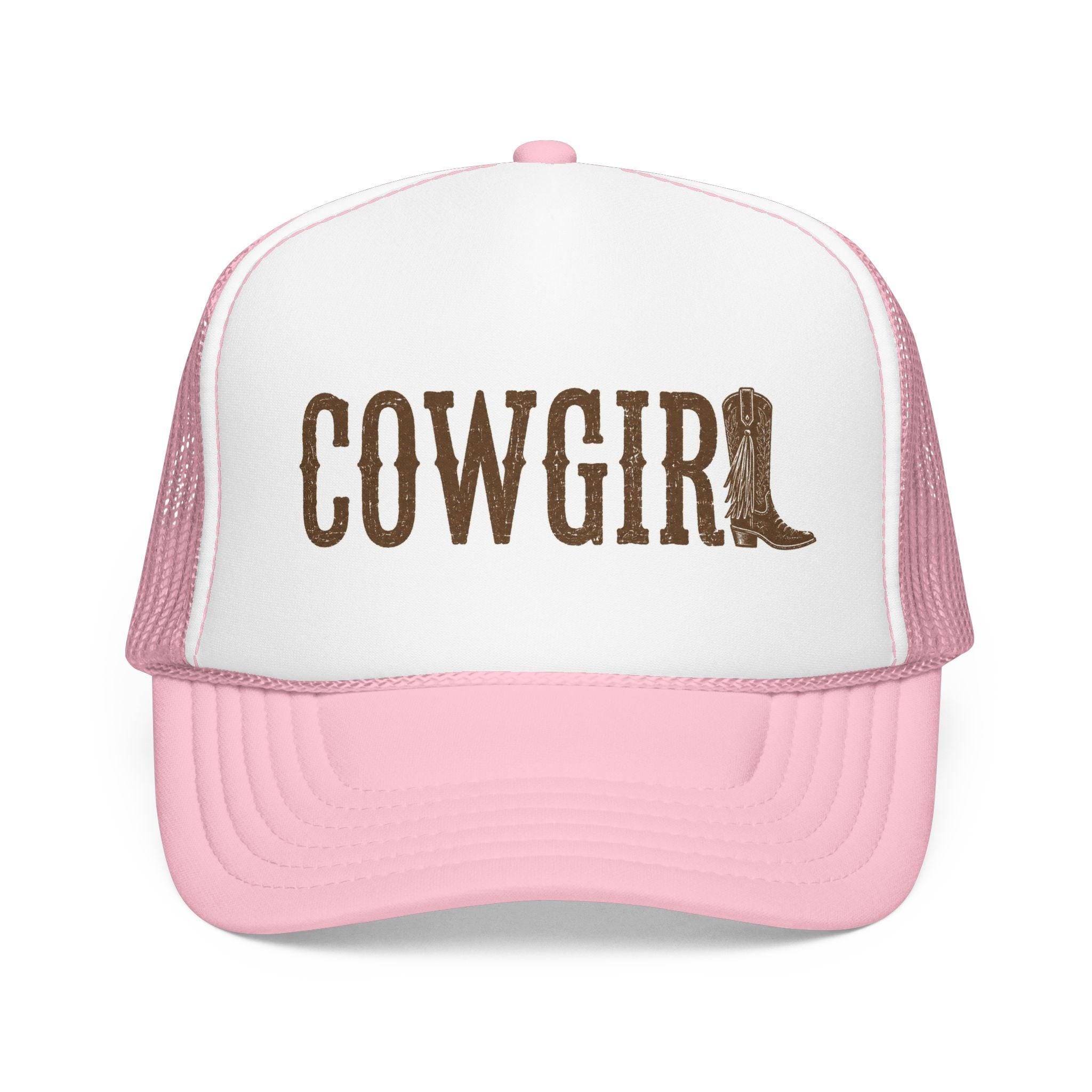 Cowgirl boot lettering Foam Trucker Hat | Western cowgirl cap