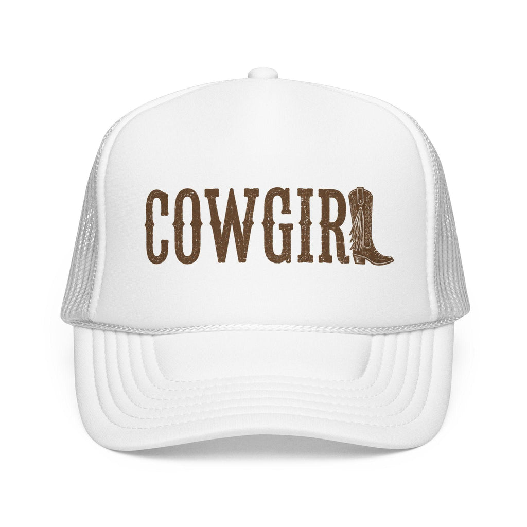 Cowgirl boot lettering Foam Trucker Hat | Western cowgirl cap
