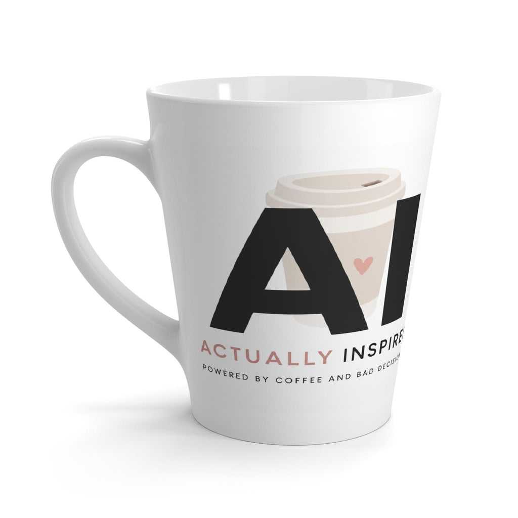 Actually Inspired Latte Mug | Coffee Cup, Funny Typographic Design