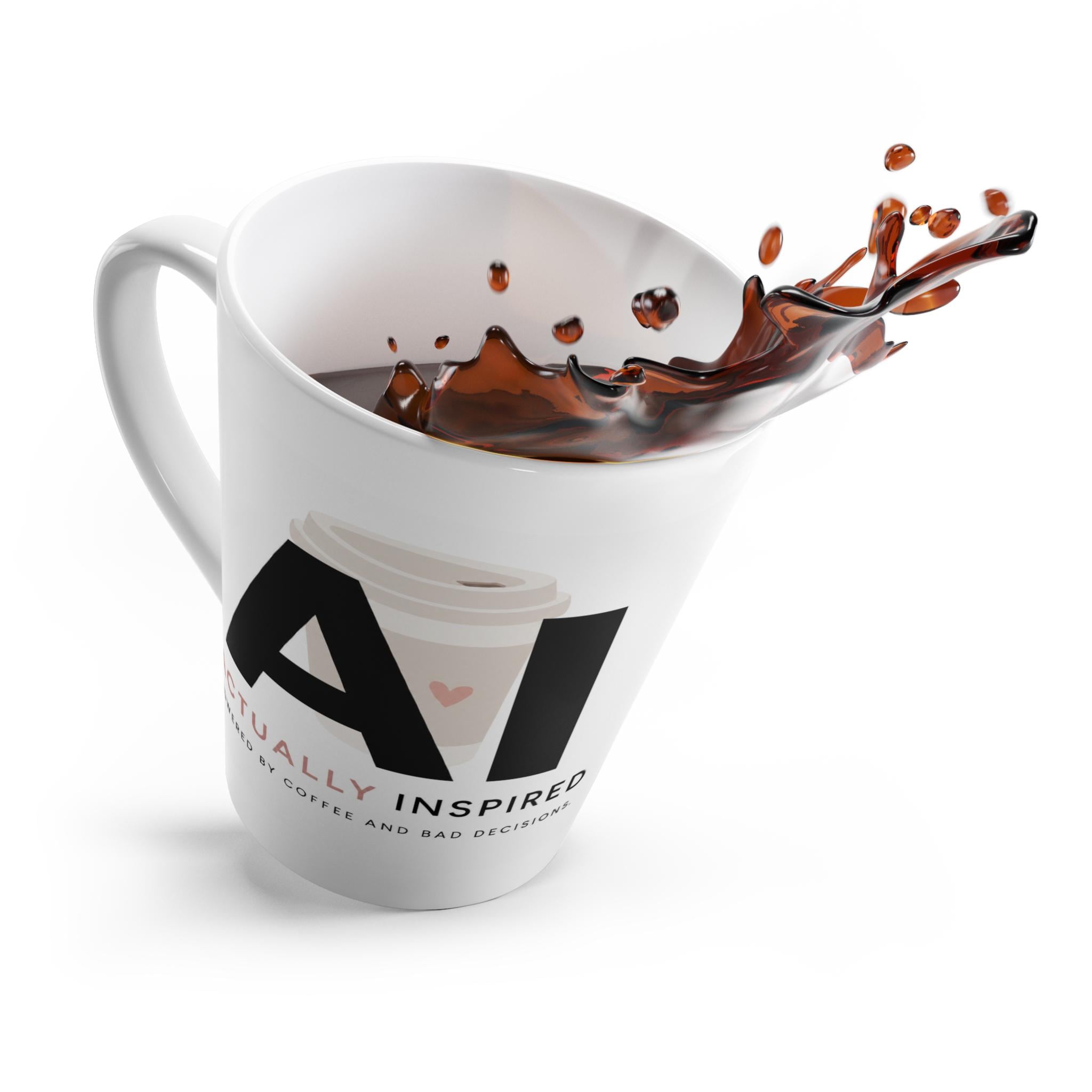 Actually Inspired Latte Mug | Coffee Cup, Funny Typographic Design