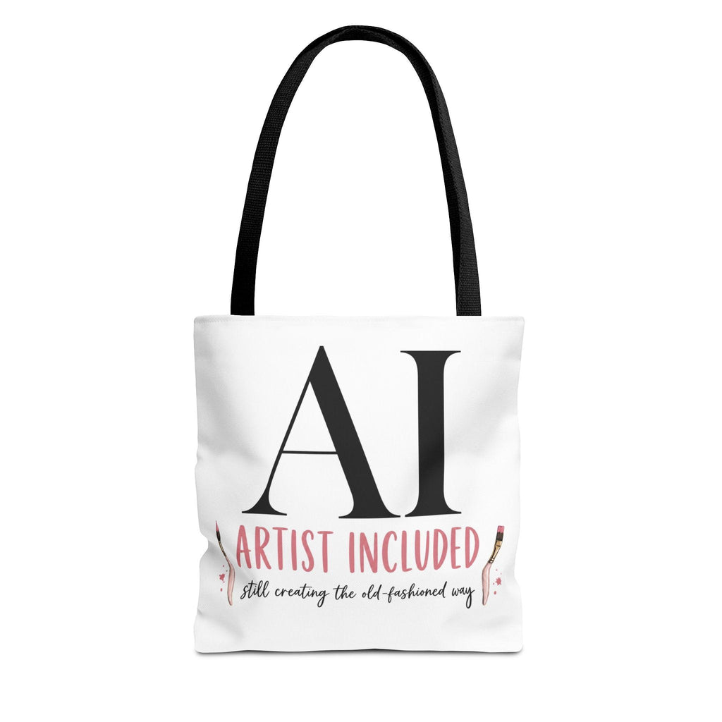 AI Artist Included tote bag | Illustration text art, white canvas