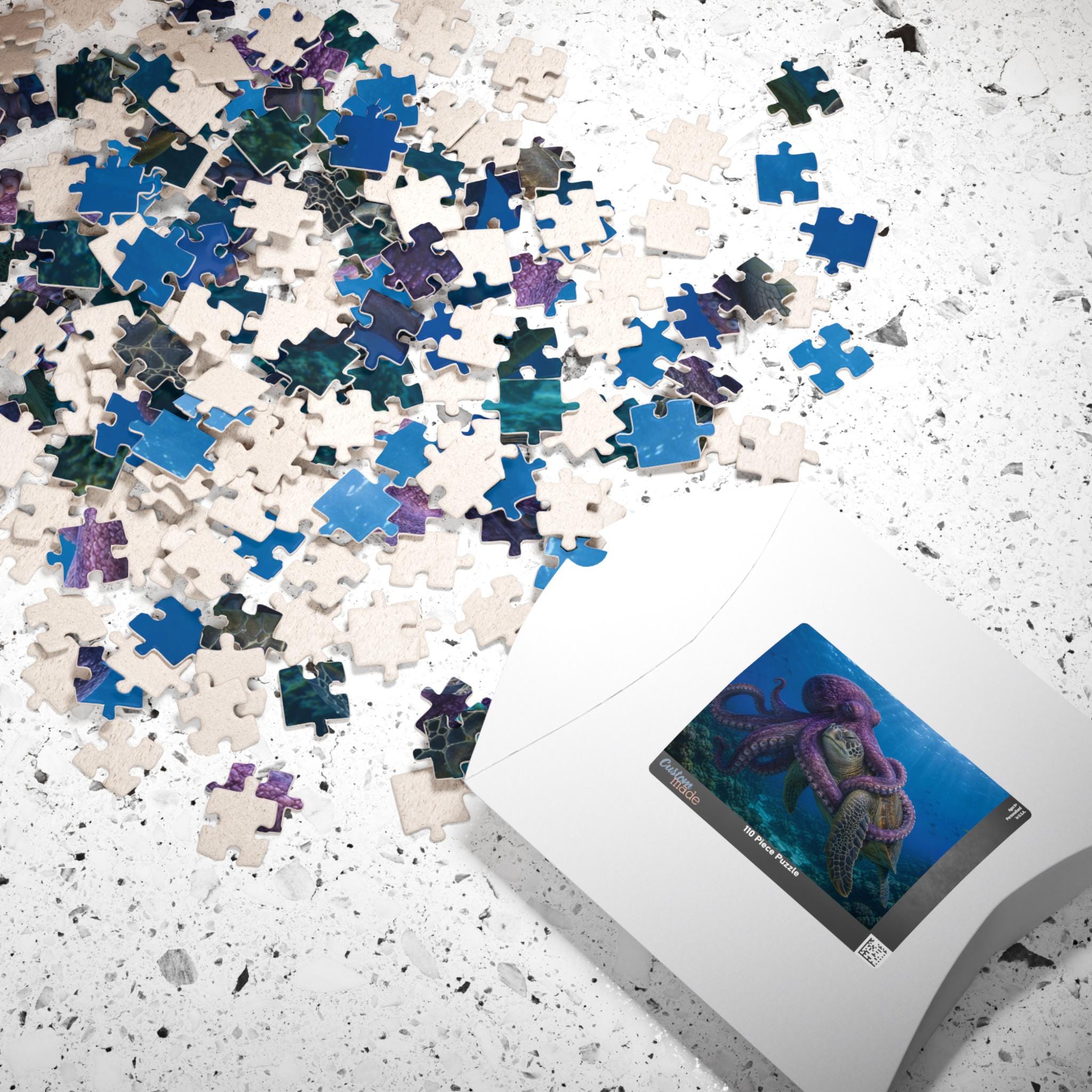 Octopus Embrace Sea Turtle Puzzle | Ocean Wildlife Jigsaw