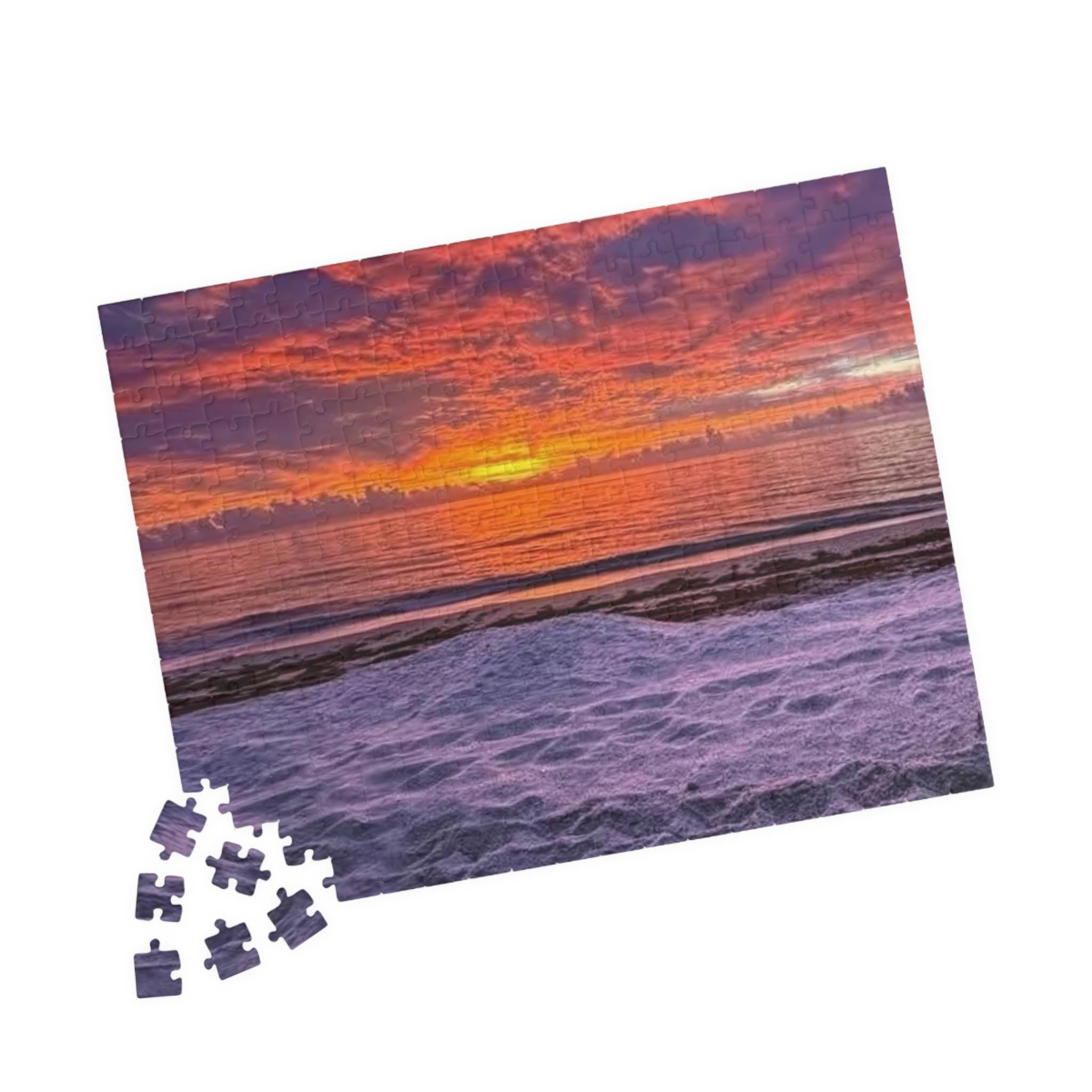 Sunset Beach Horizon Puzzle | Seaside Sunset Jigsaw Puzzle