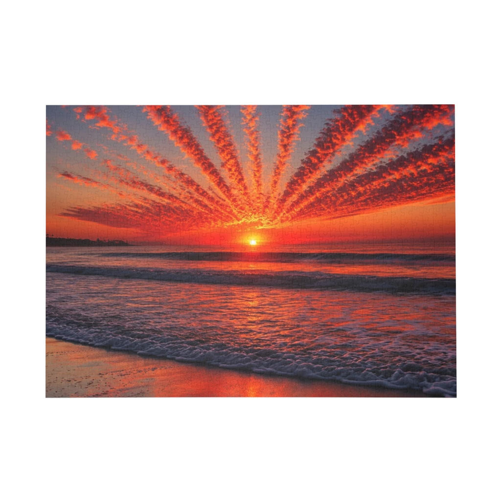 Sunrise Radiance Puzzle | Beach Sunset Ocean Waves Jigsaw