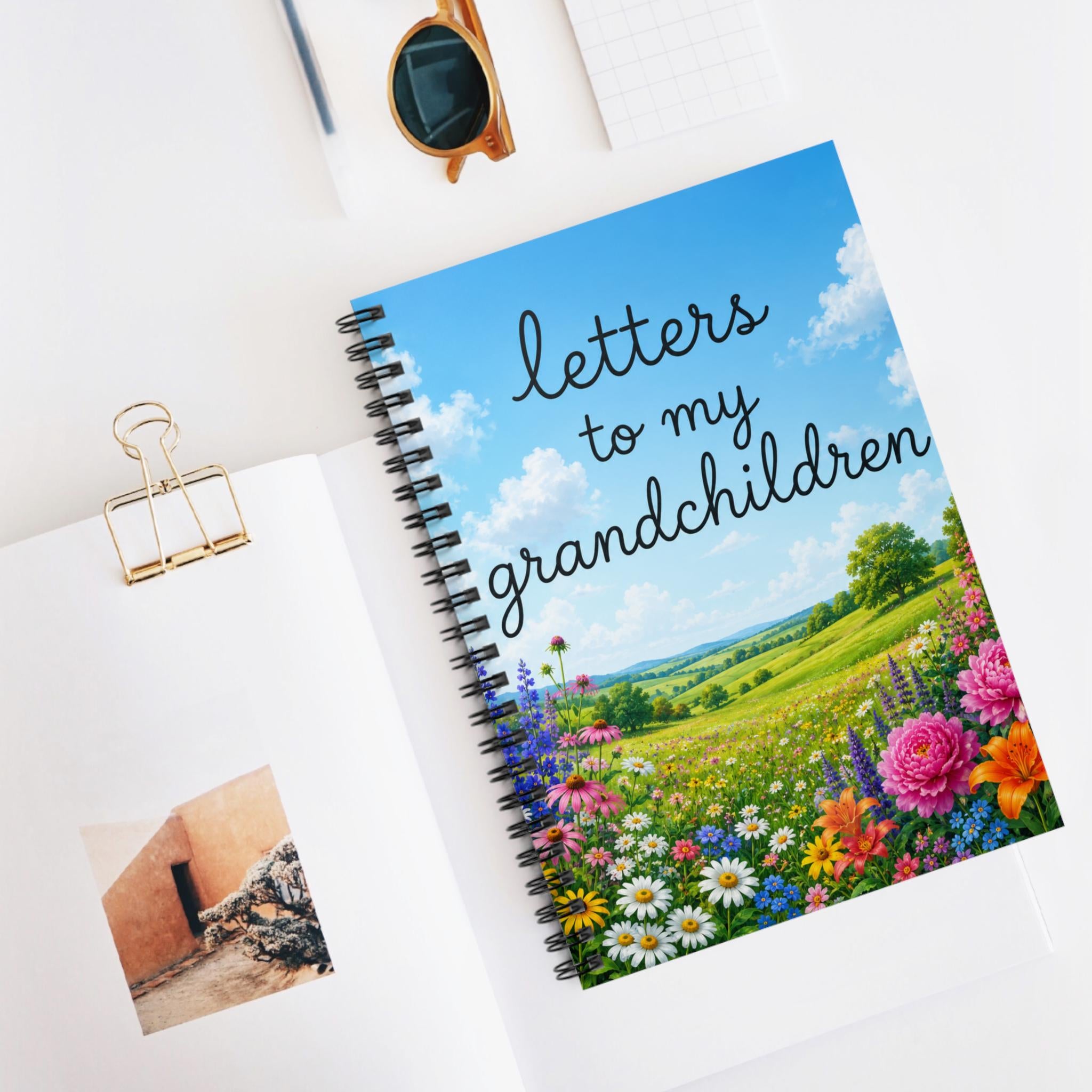 Letters to My Grandchildren Spiral Notebook | Floral Meadow Ruled Journal