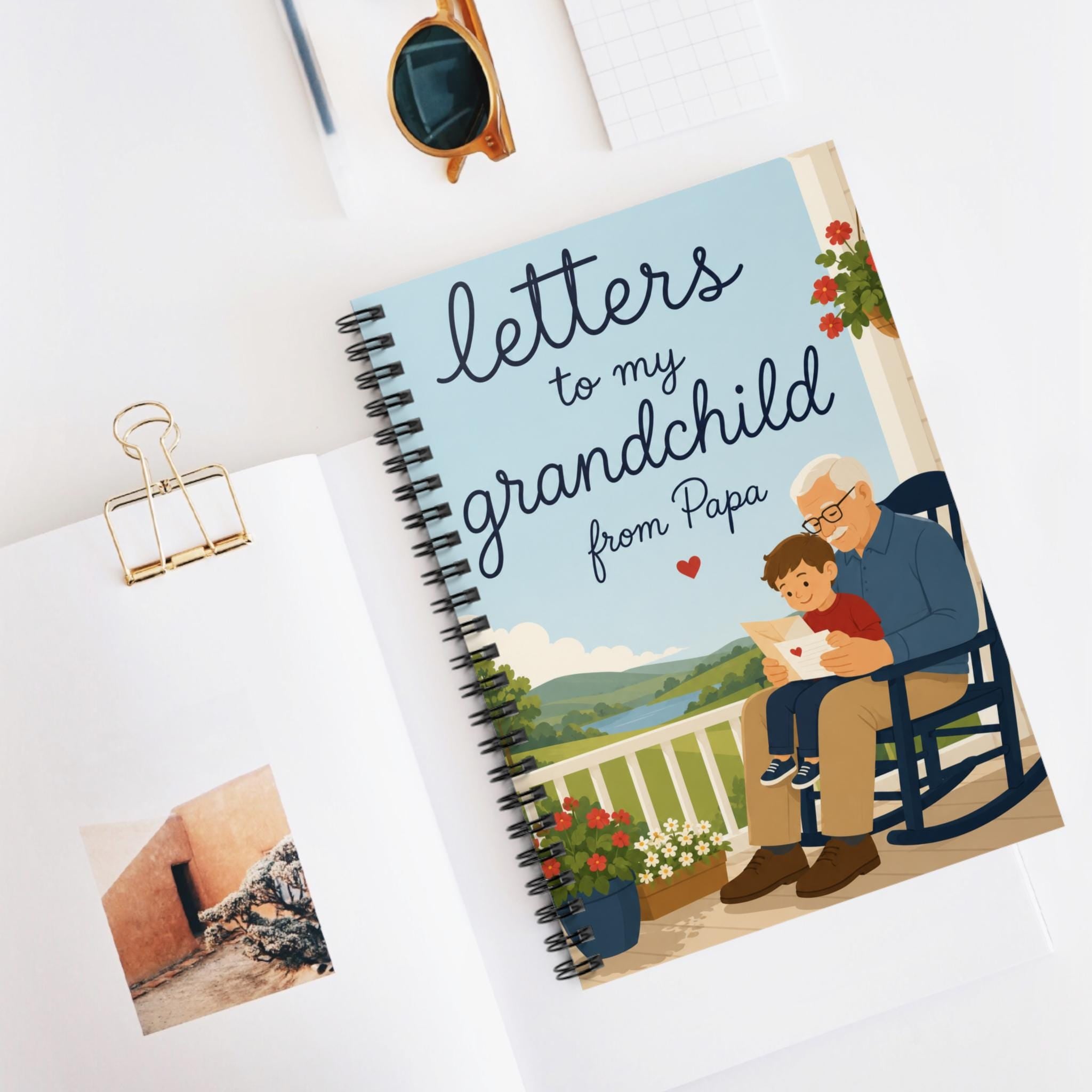 Letters to My Grandchild from Papa Spiral Notebook | Ruled Journal