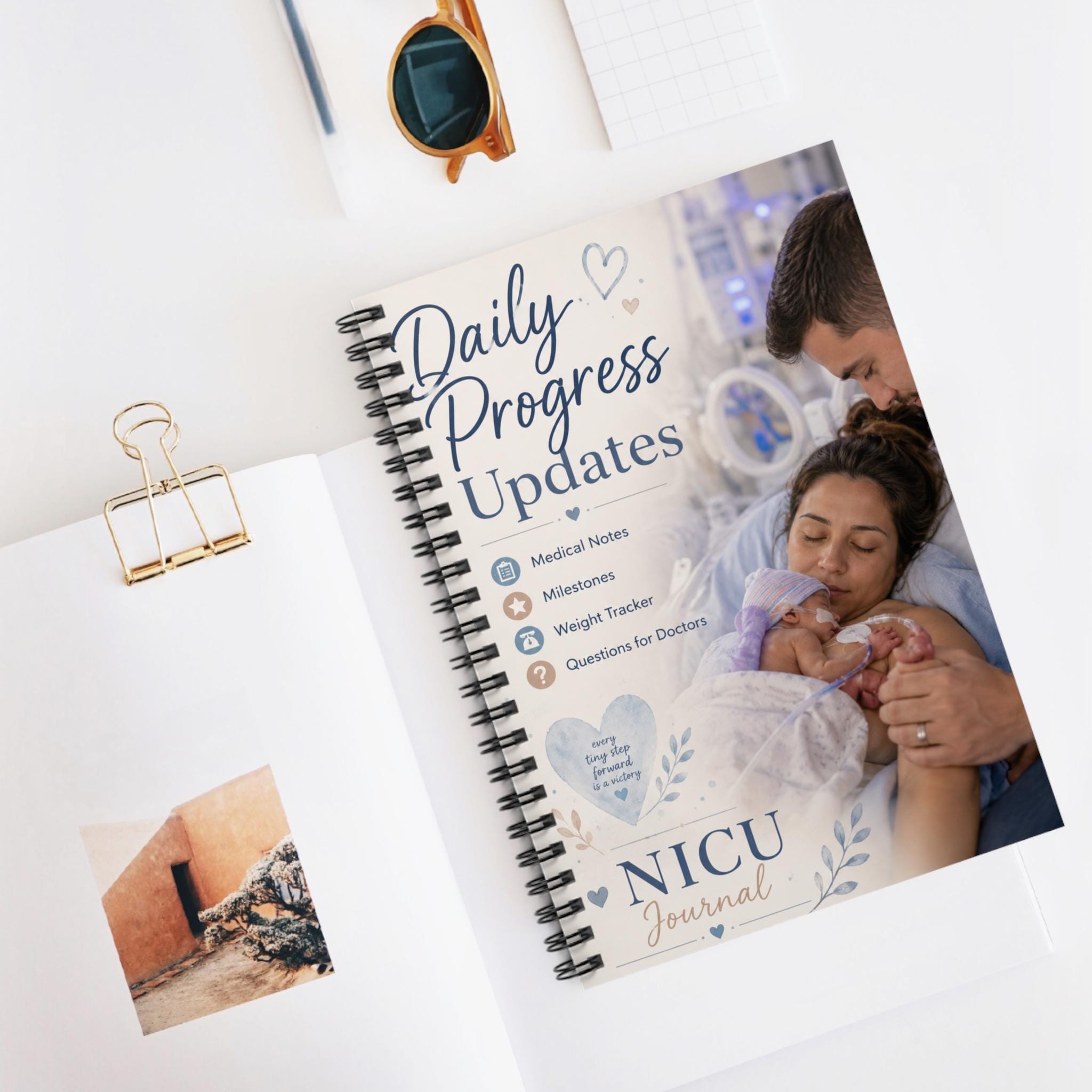 NICU Daily Progress Updates Spiral Notebook | Baby Hospital Journal
