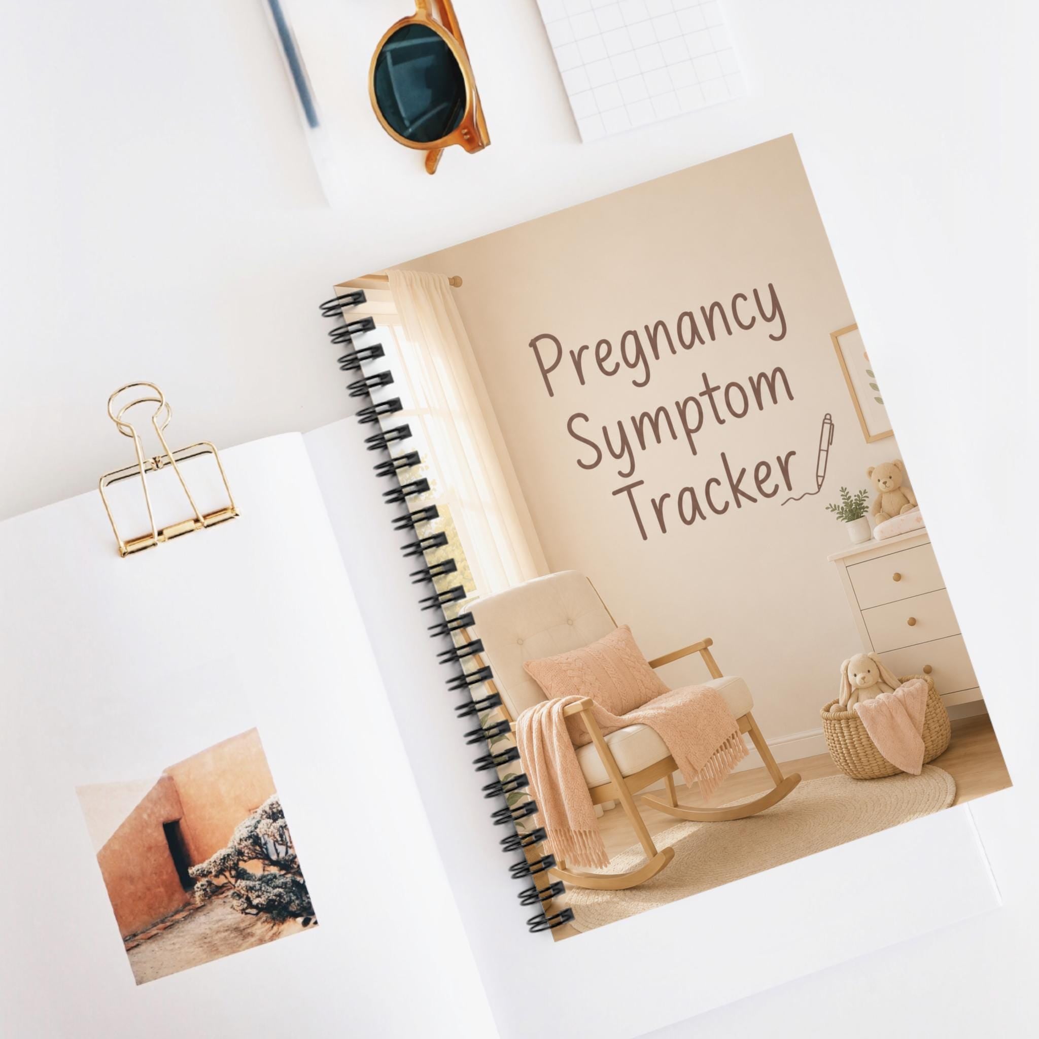 Pregnancy Symptom Tracker Spiral Notebook | Ruled Journal for Pregnancy Logs