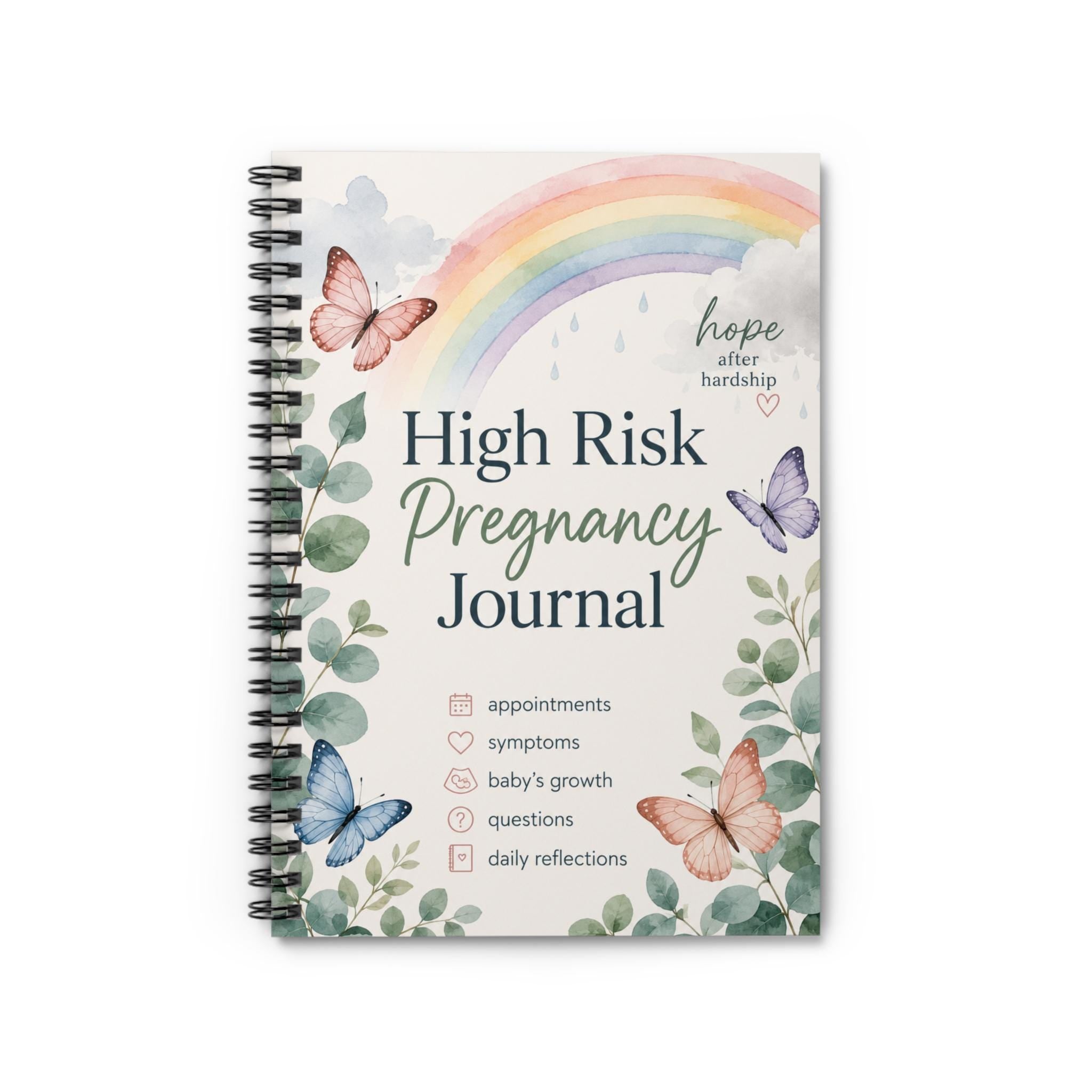 High Risk Pregnancy Journal Spiral Notebook | Ruled Line, Appointments & Daily Reflections