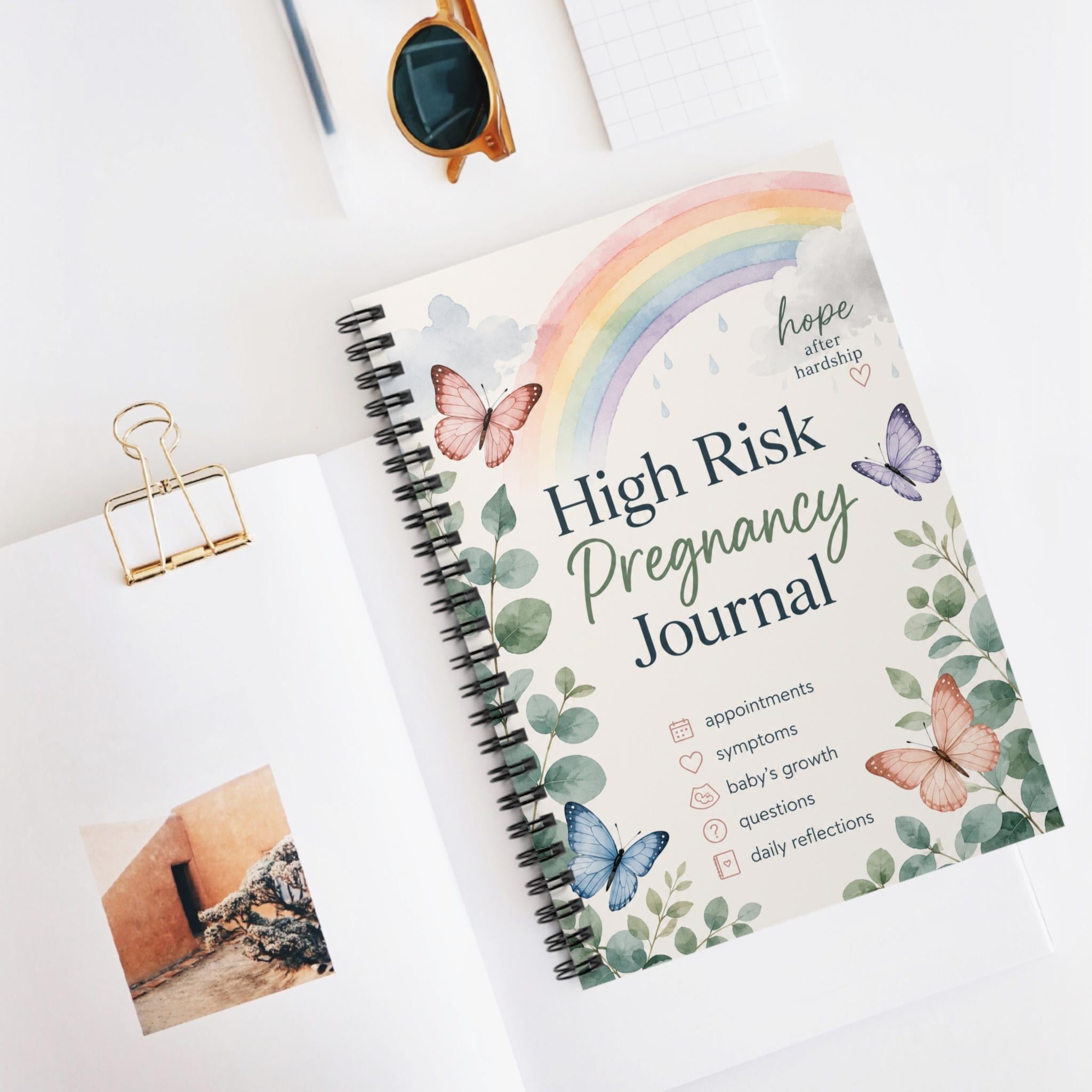 High Risk Pregnancy Journal Spiral Notebook | Ruled Line, Appointments & Daily Reflections